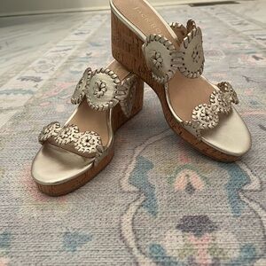 Jack Rogers Women's Gold Wedge Sandals